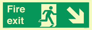 Fire Exit Down Right sign